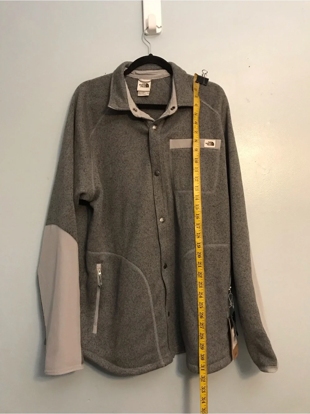 The North Face Men's Gray Two-Tone Fleece Snap Jacket